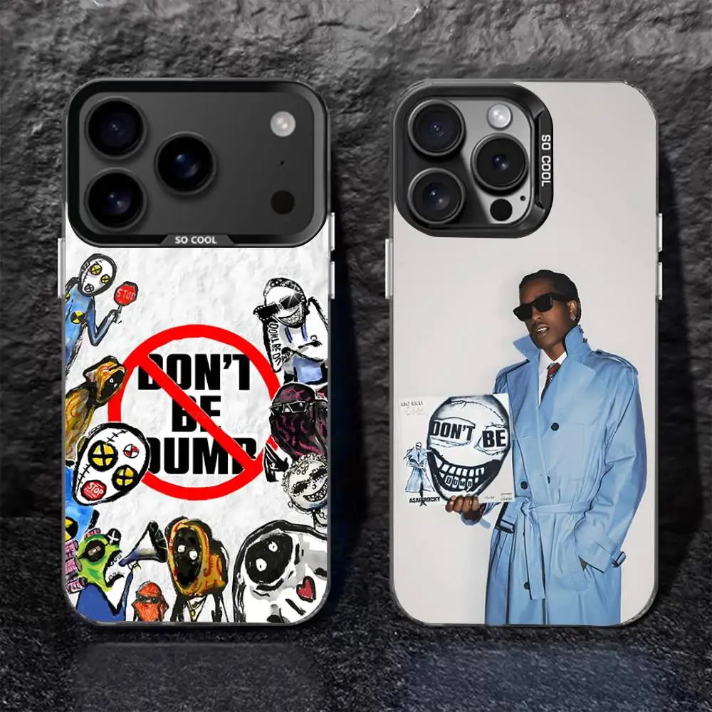 Rapper A-Asap R-Rocky Don't Be Dumb For iPhone 17,16,15,14,13,12,11,Pro,MAX,Plus Black Shockproof Candy Matte Cover