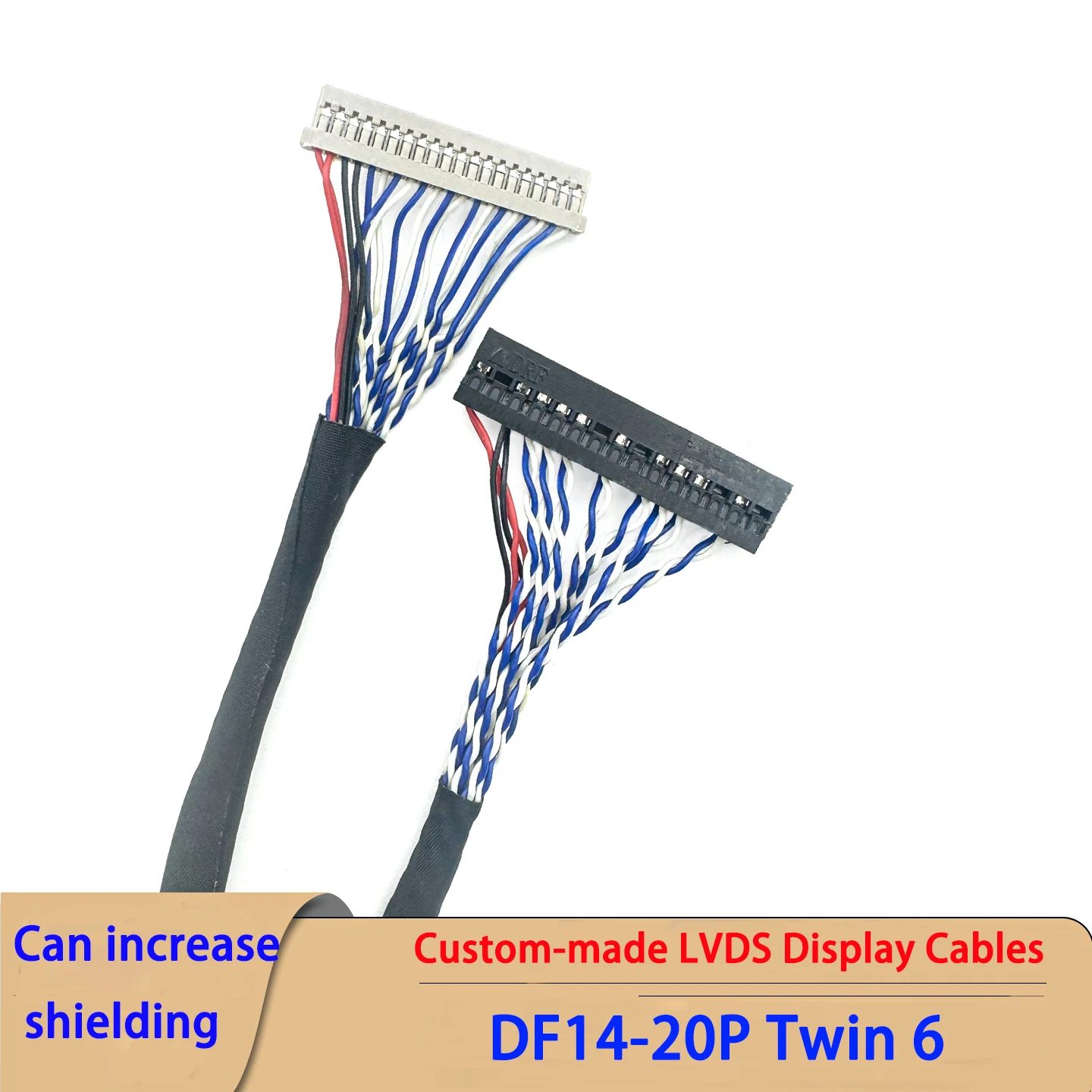 Gwangse DF14-20P Dual 6-Pin Definition 20-Pin Pin-Plug D6 Compact LCD Display Cable LVDS Customizable Electronic Cable
