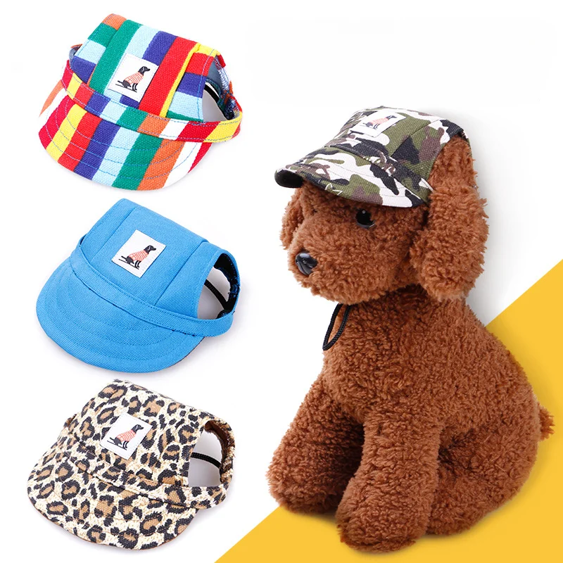 강아지 Dog Baseball Cap Hat with Neck Strap Adjustable Comfortable Ear Holes for Small Medium Large Dogs in Ourdoor Sun Protection