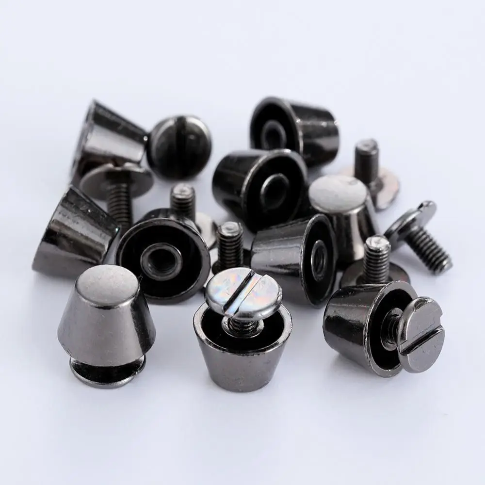 10/12mm Luggage Craft Clothes/Bag/Shoes Leather Craft Cloth Button Bucket Dome Strap Rivets Round Head Screws Solid Nail Bolt