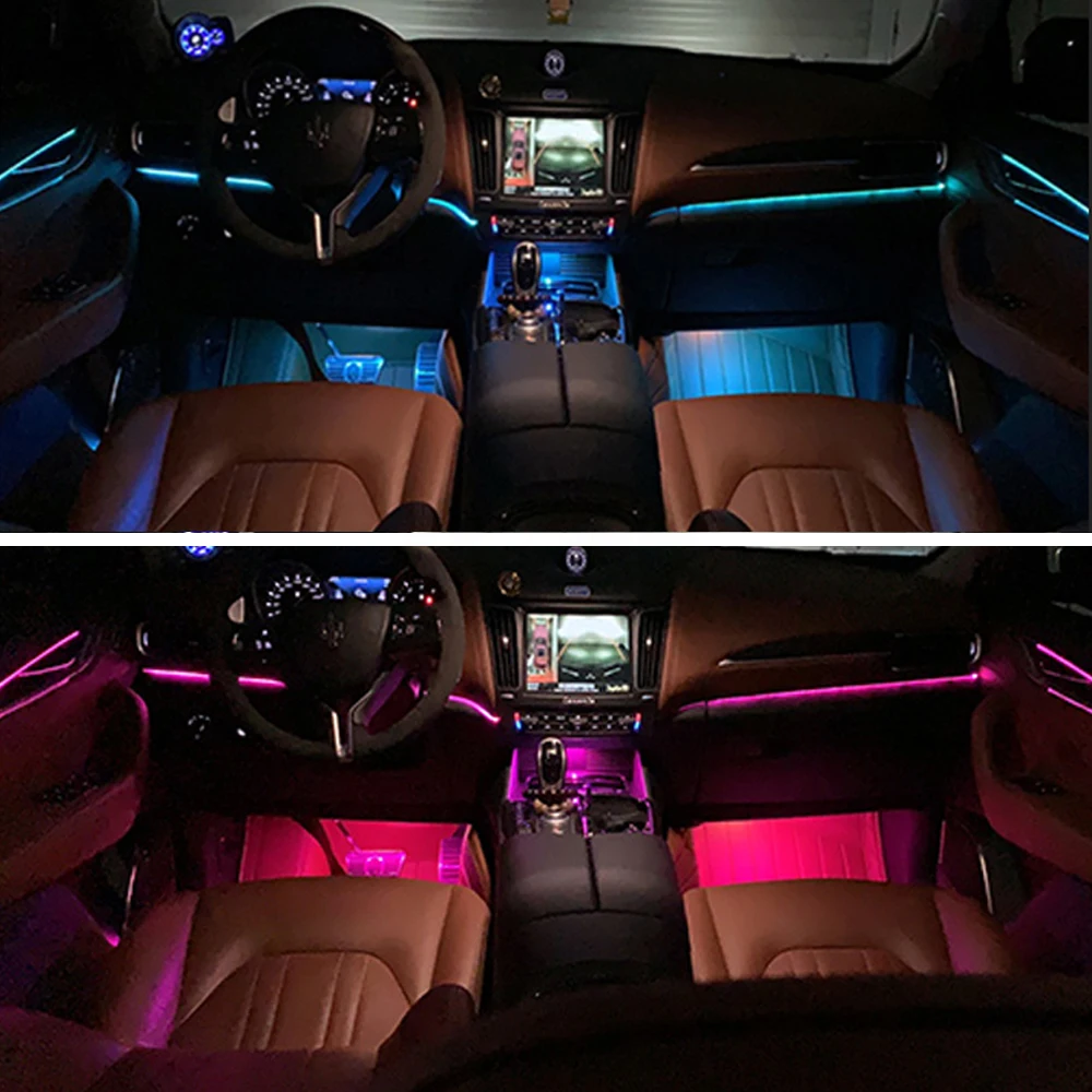 

Для Maserati 64Color светодиодная лампа окружающего освещения 2016-2022 для Ghibli Levante quattroporte Atmosphere Advanced Light декоративная лампа