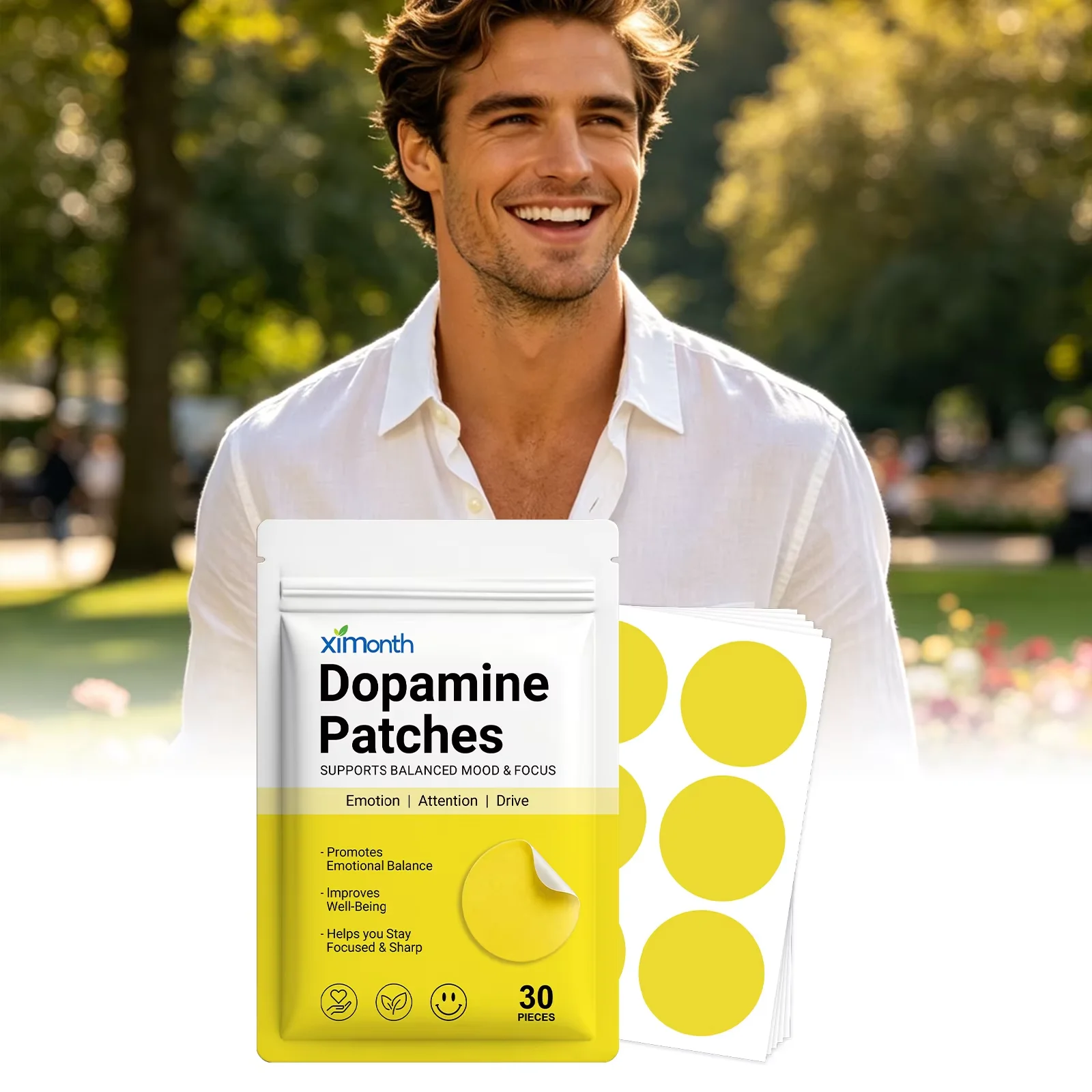 Dopamine Patches Lasting Vitality Improve Mood Focus Concentration Provide Motivation Soothing Body Wellnes Energy Assist Patch