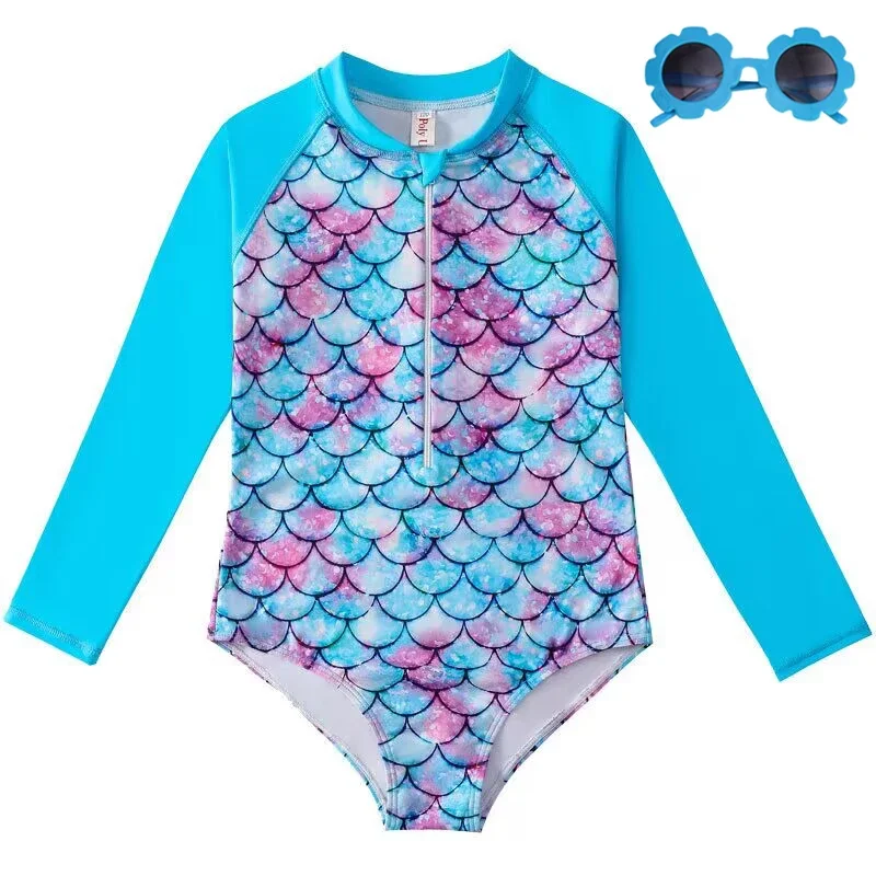 Maiô infantil estampado floral, biquíni bebê menina, maiô bonito de praia, novo, 1 pc, verão