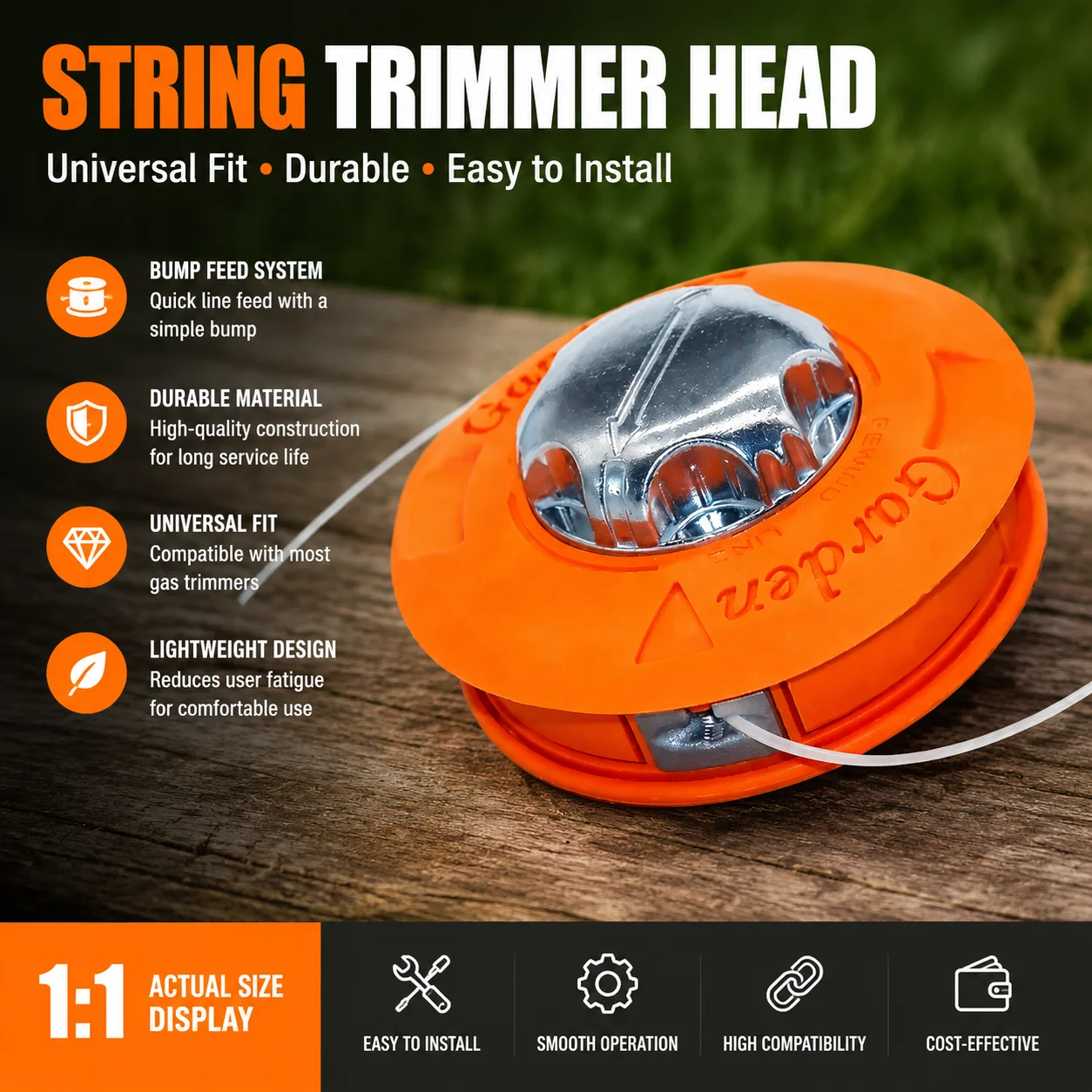 M10 Aluminum Nylon Brush Mower Bump Spool Grass Trimmer 2 Lines Cutter Head Thread Line String Saw Brush Cutter