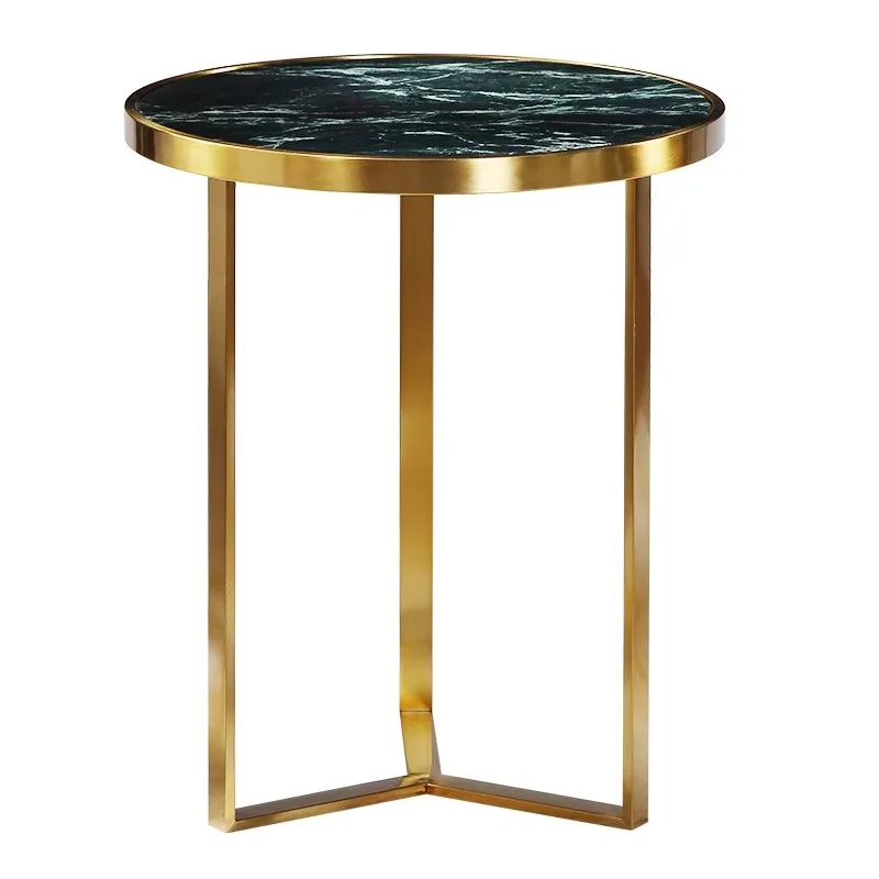 

Marble edge few stainless steel light luxury high-end Italian corner few minimalist cafe living room sofa side table coffee