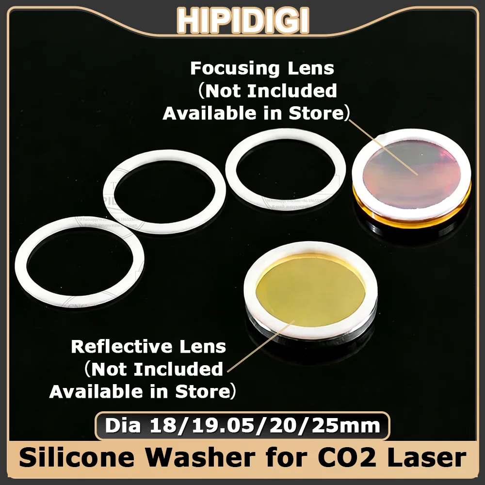 

5pcs CO2 Laser Focus Lens Silicone Washer Sealing RIng for Dia.18 19.05 20 25mm CO2 Laser Focusing Lens Reflective Lens