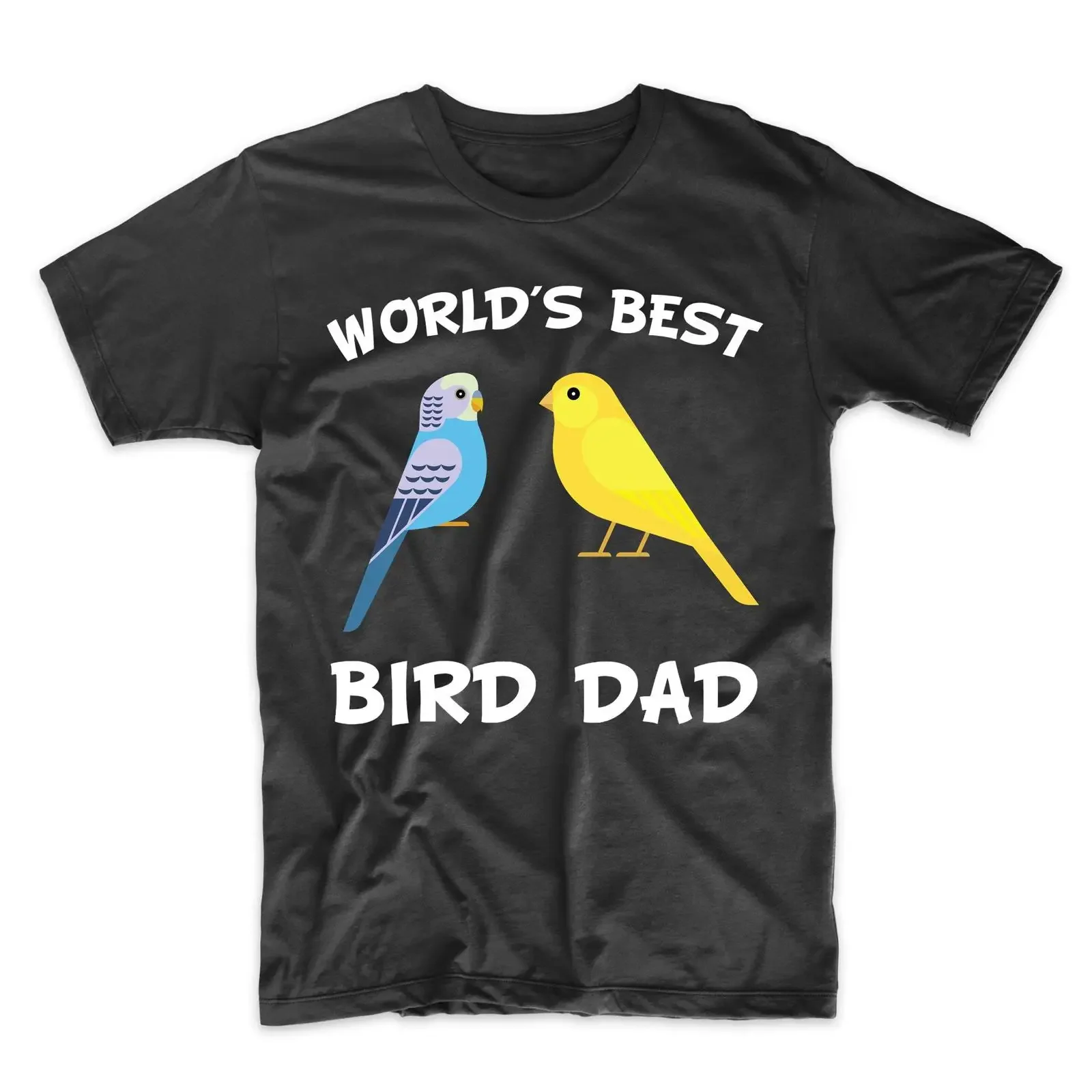 World's Best Bird Dad T Shirt Men's Parakeet Canary vintage Washed Soft Top For Everyday Wear Comfortable Stretched Casual