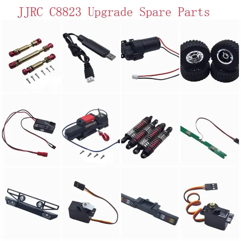 

JJRC C8823 D912 RC six-wheel off-road vehicle remote control vehicle upgrade parts shock absorber winch front and rear bumper