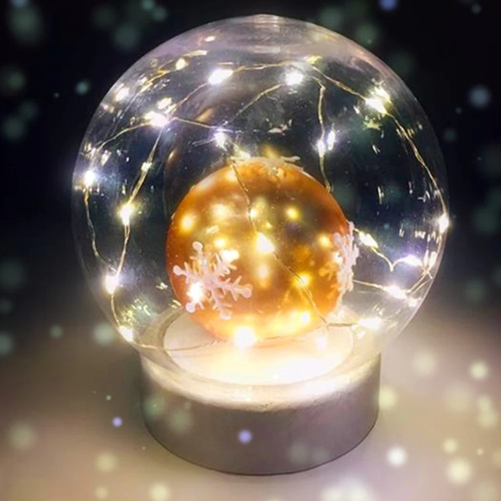 

LED Glass Ball Lamp Micro Landscape Dome Stable Base Romantic Decorative Christmas Ornament Home Lighting Decorative Light