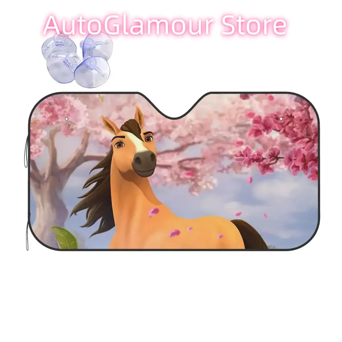 

Spirit Riding Free Horses Foldable Windshield Sunshade 70x130cm Foils Car Sunshade Car-styling