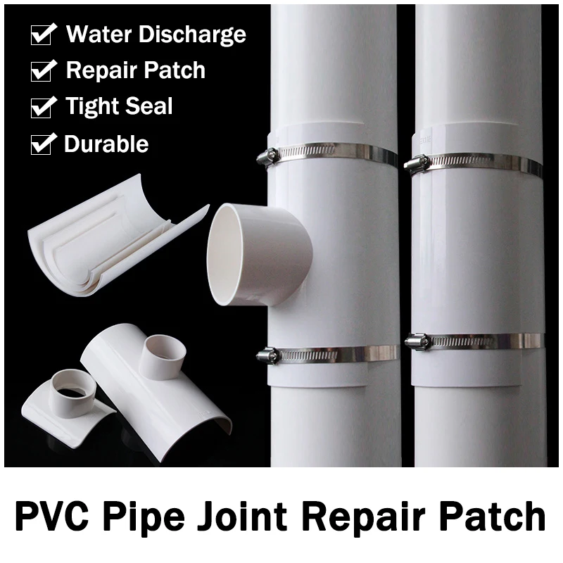 50~200mm PVC Open Tee Pipe Joint Repair Patch Drain Pipe Adapter Tube Connectors Home Outdoor Industrial Plumbing Accessories