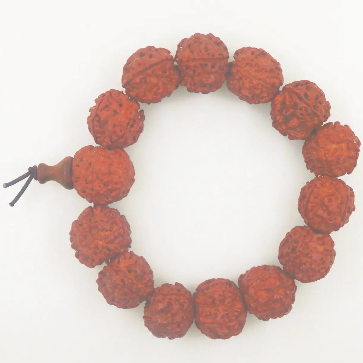 18mm Natural Bodhi Seed Beads Tibet Buddhist Stretch Brown Bracelet 7