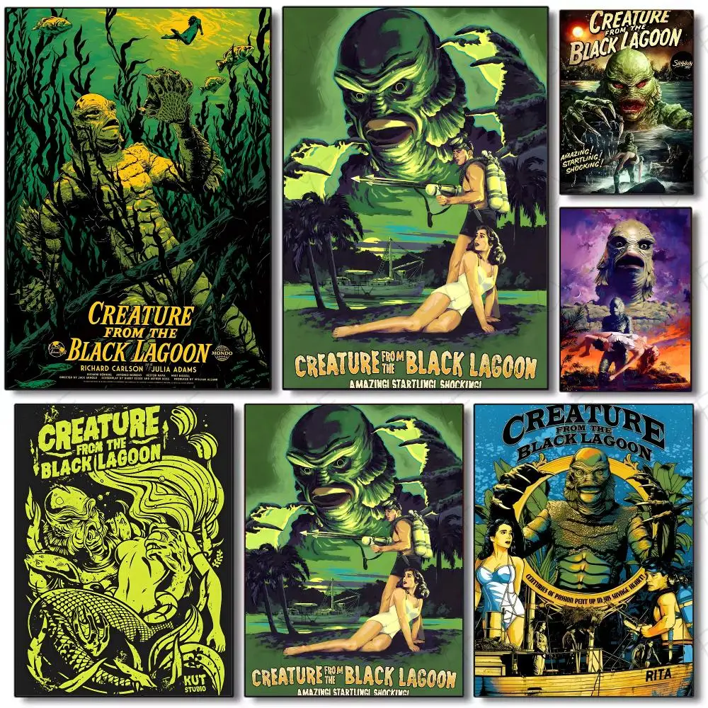 movie horror CCreature From The Black Lagoon Poster Painting Wall Art Mural for Living Room Home Decor and Gifts