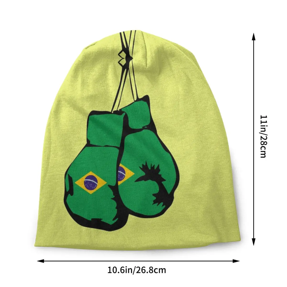 Custom Brazil Flag Skullies Beanies Caps For Women Outdoor Winter Warm Knitting Hat Adult Brazilian Boxing Gloves Bonnet Hats