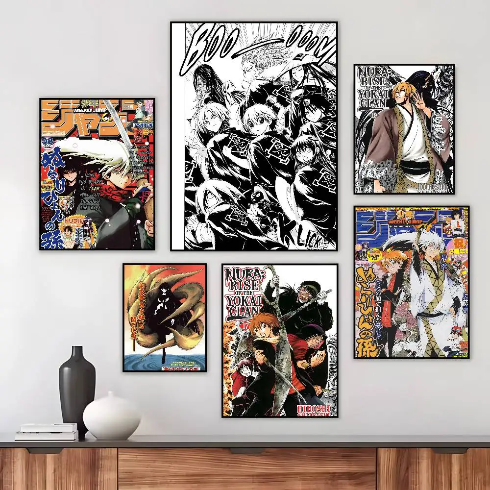 Anime Nurarihyon no Mago Fashion Poster Art Canvas Prints Painting Wall Art Pictures for Living Room Decoration
