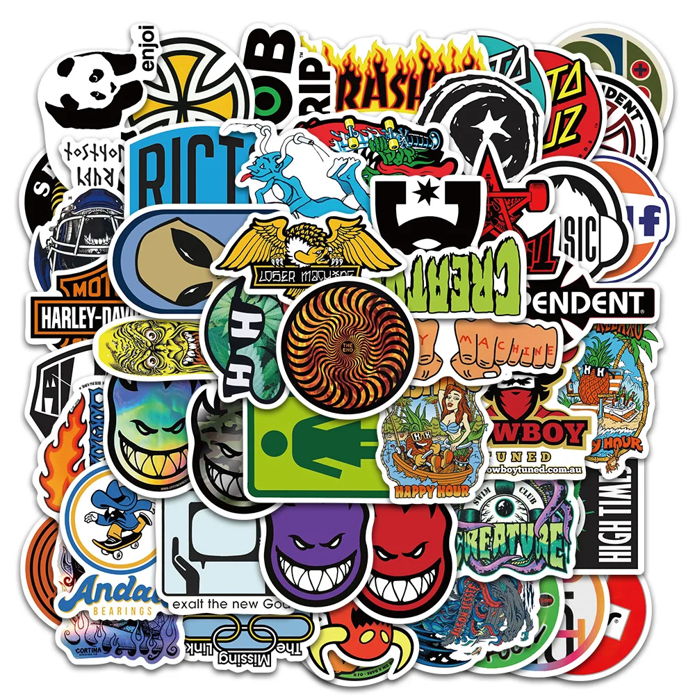 10/50pcs Retro style skateboard stickers skate Graffiti Stickers for DIY Luggage Laptop Skateboard Motorcycle Bicycle Stickers