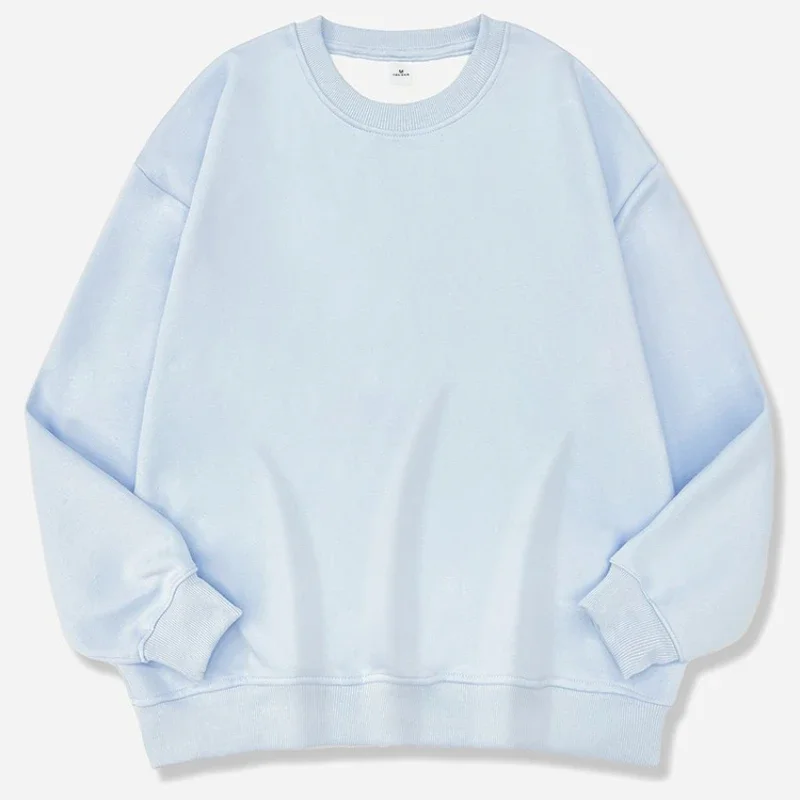 2025 New Women Simple Pullover Female Fashion Harajuku Streetwear Solid Color O-Neck Hoodie Autumn Winter Loose Casual Tops