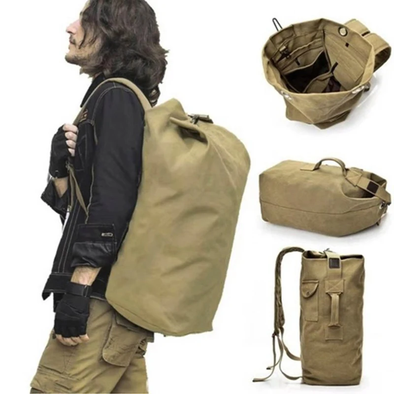 Multi-function Travel Backpacks Sports Bag Canvas Men Handbag Backpack Camping Oxford Canvas Handbag Hiking Shoulder Bags Woman