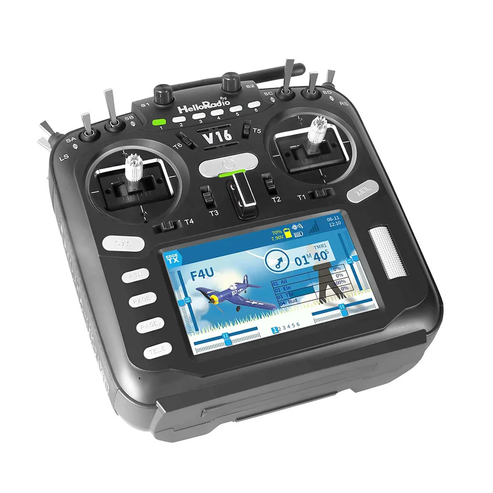 HelloRadioSky V16 Pro ELRS/4in1 Trasmettitore radio multiprotocollo EdgeTX e OpenTX con touch screen da 4,3" per elicottero drone FPV