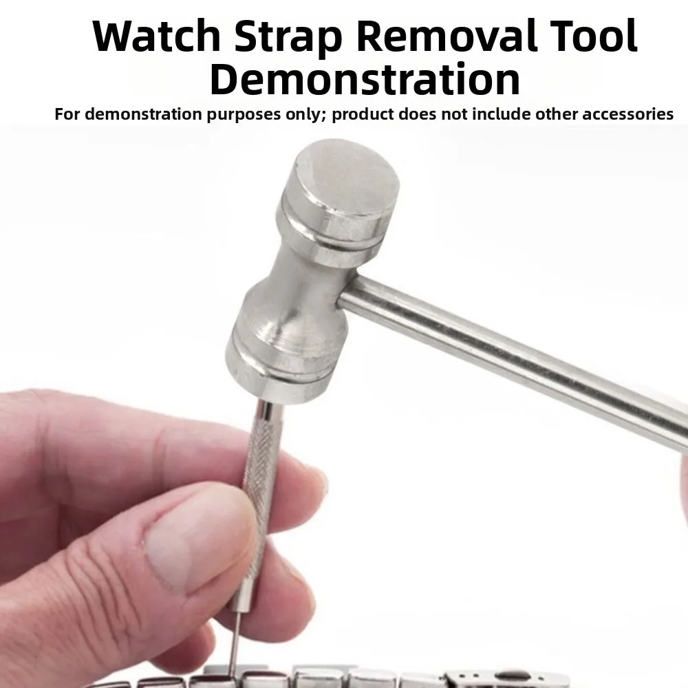 2 قطعة/المجموعة المضادة للانزلاق ساعة أداة إصلاح مجموعة قاعدة مستقرة دائم حزام (استيك) ساعة أداة لوح فولاذي جولة المطرقة سوار أداة إصلاح #5