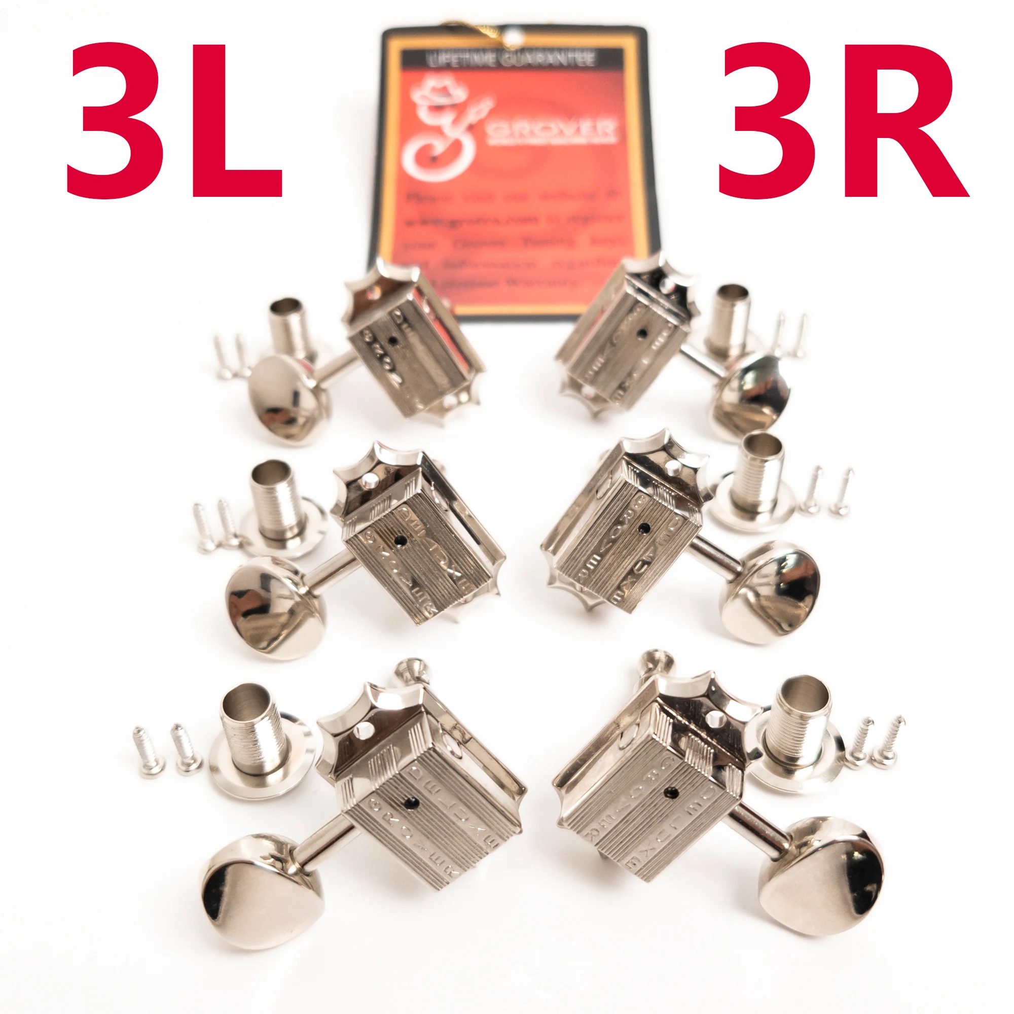 

Chrome 3L3R Guitar Tuners – Precision Machine Heads Keys Set for Electric Guitars, Made in Taiwan