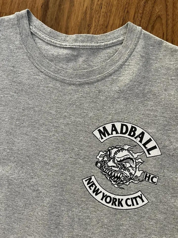 Madball Nyhc Biker Mc T Shirt New York City Hardcore Size Large