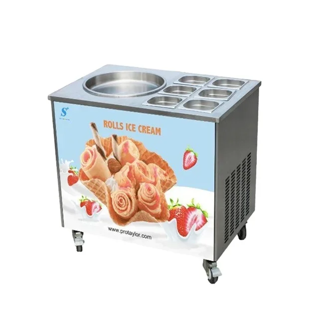 

ICM-800C frozen yogurt rolls fry ice cream machine with real fruits