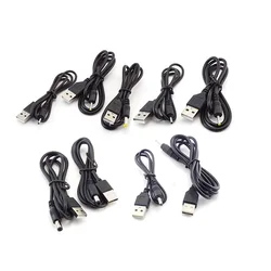Type A USB Male Port To DC 5V 2.0*0.6mm 2.5*0.7mm 3.5*1.35mm 4.0*1.7mm 5.5*2.1mm 5.5*2.5mm Plug  Jack Power Cable Connector Q1