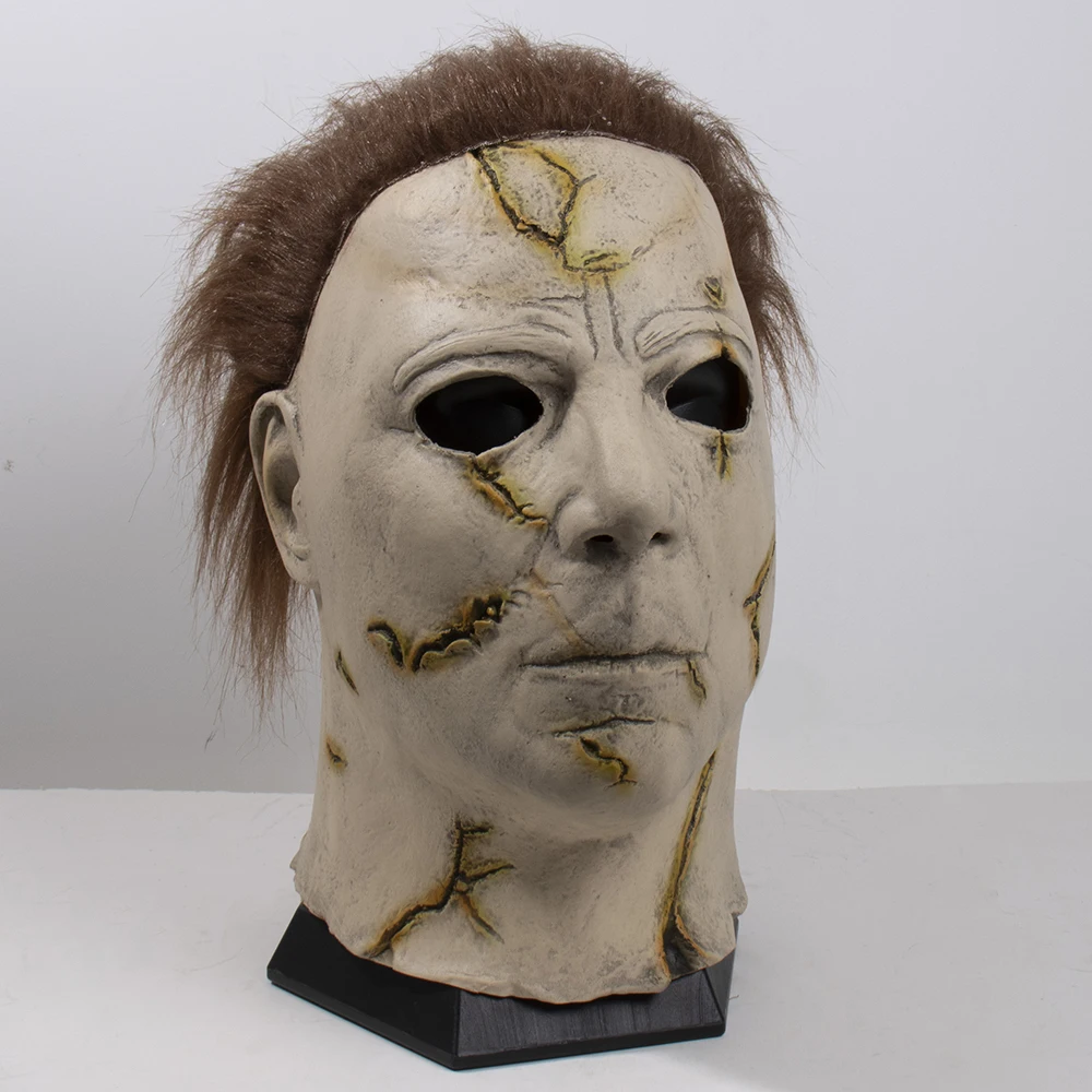 Vintage Halloween Michael Myers Injured Masks Movie Cosplay Latex Masques Horror Rob Zombie Face Mascaras Carnival Party Helmet