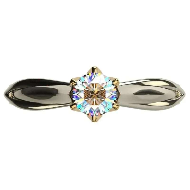 2026 New Personalized Bicolor Women\'s Wedding Ring Luxurious Paving Cubic Zirconia Proposal  Fashion Jewelry Wholesale