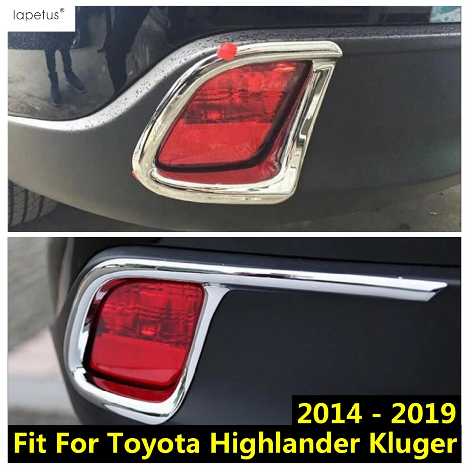 

Car Rear Bumper Fog Light Lamp Frame Decoration Cover Trim Fit For Toyota Highlander / Kluger 2014 - 2019 ABS Chrome Accessories