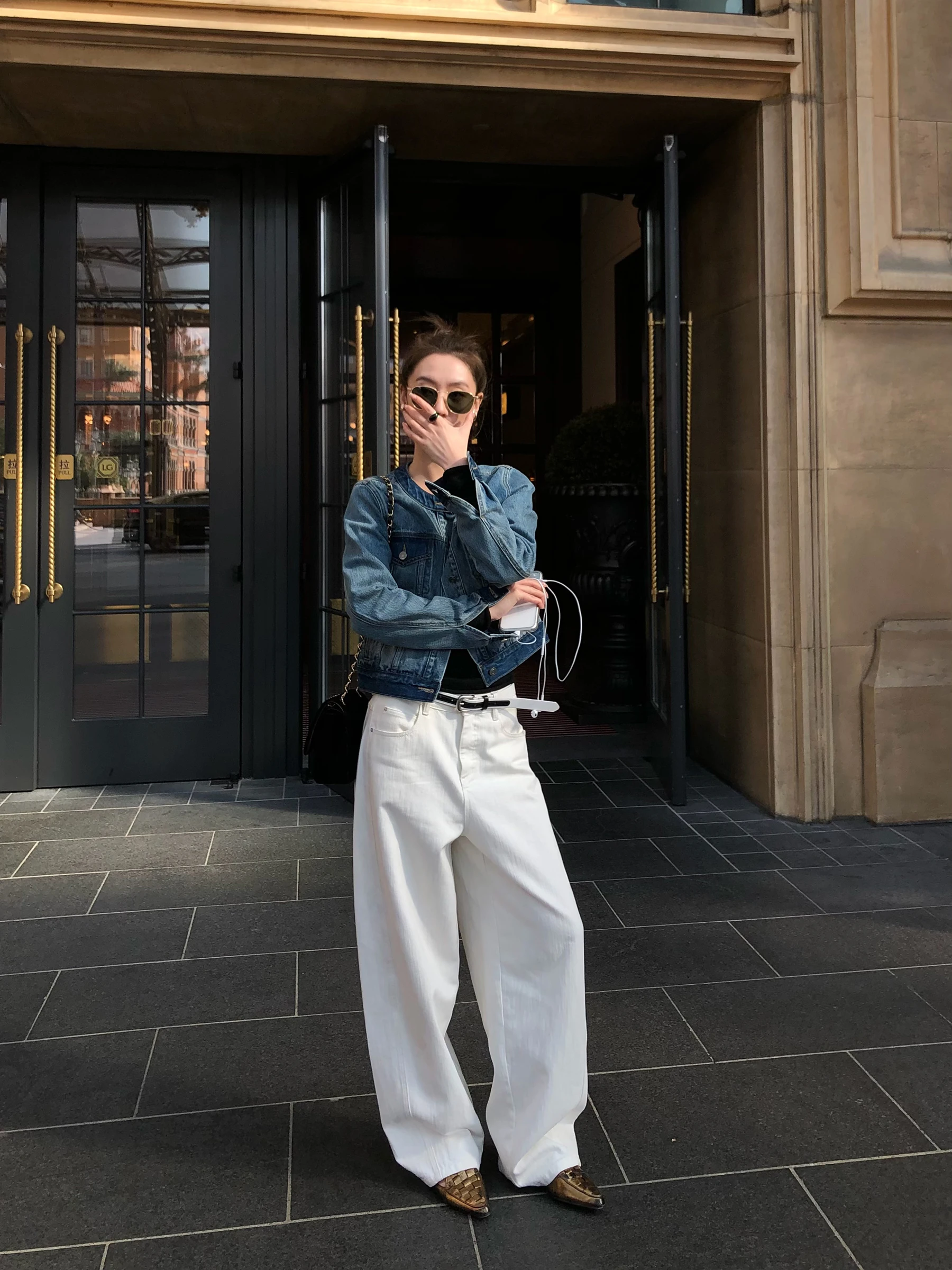 

Белые джинсы прямого кроя из чистого хлопка, женские повседневные брюки, новинка весны, универсальные, удобные, дышащие, свободного кроя