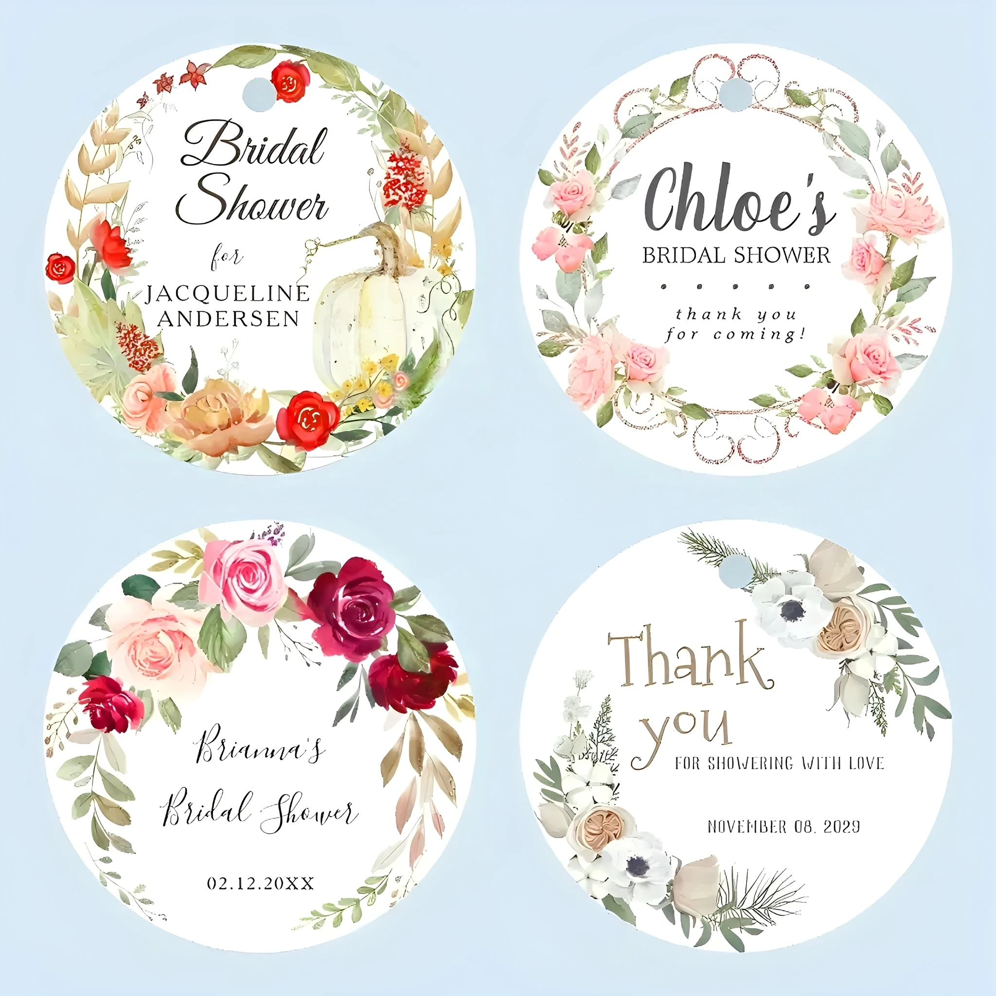 

Customized Flower Gratitude Stickers for Bakery Packaging & Business Email Envelope Shipping Wedding Gifts Party Stickers