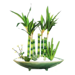 31-110cm Tall Artificial Bamboo Plants Branch Plastic Tree Silk Leaf Small Bamboo Shoot Desk Plant For Home Garden Outdoor Decor
