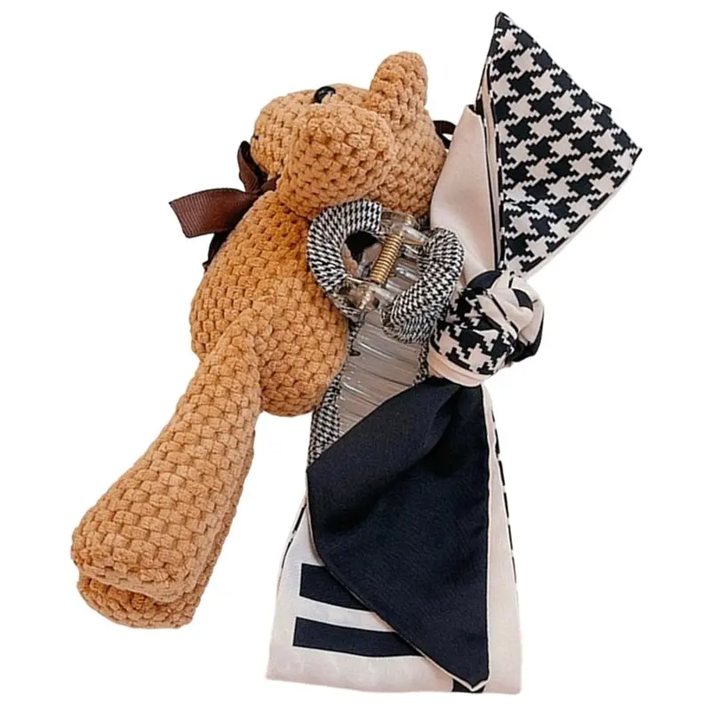

NEW-1Pc Korean Cute Bear Hairpin Female Autumn/Winter Back Of Head Sweet Grip Shark Clip Large Bow Clip Headpiece