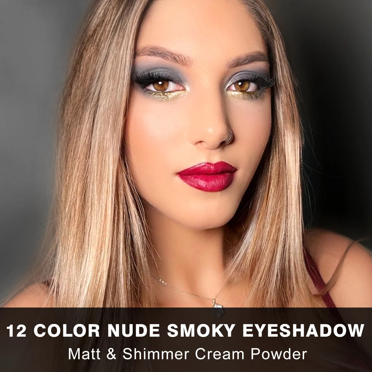 DEโLANCI 12 Color Neutral brown Grey Eyeshadow Makeup Palette,Matte Shimmer Daily Neutral Nude Naked Smoky Eye Shadow Makeup