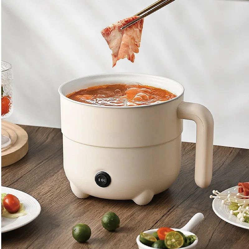 다기능 전기 쿠커, 붙지 않는 개인 냄비, 음식 수프, 쌀 국수, 계란 프라이 히터 팬