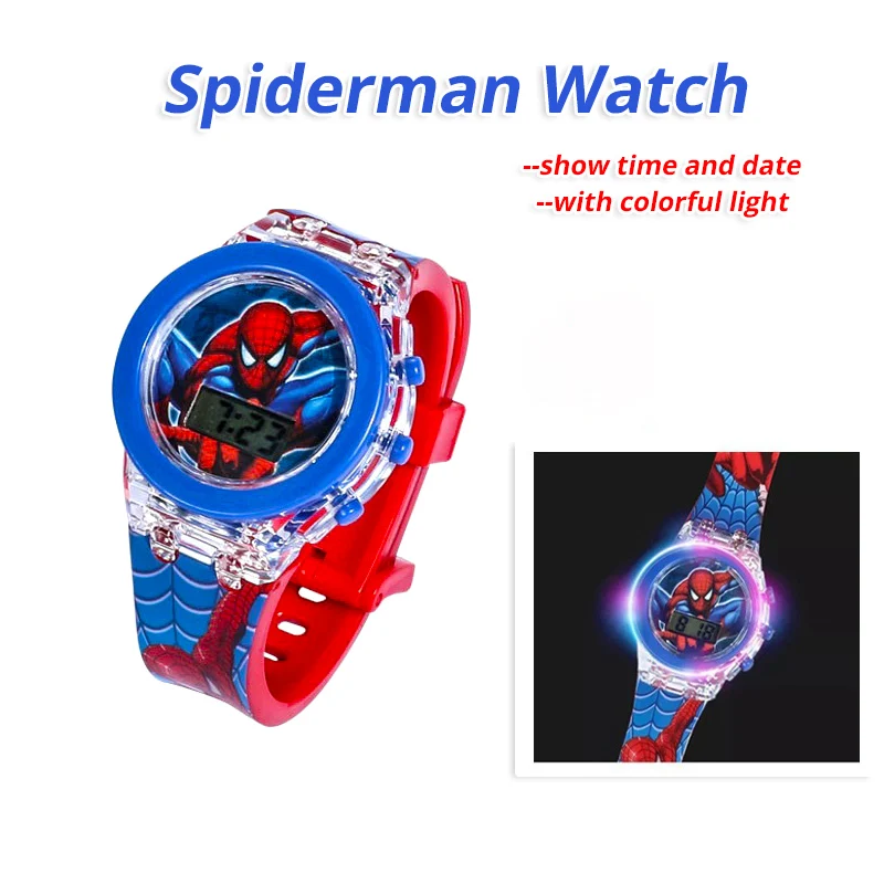 Cartoon unicorn Children Watches for kids Collection Digital Electronic Flash Glow Up Light Colourful mickey mouse Girls Clock