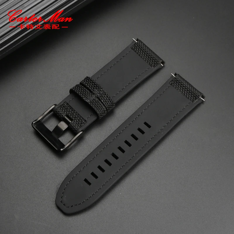 High Qualily Nylon Canvas Silicone Watch Band for Die-sel DZ7395 DZ7396 DZ4500 DZ4506 Bracelet Strap Watchband 22mm 24mm 26mm