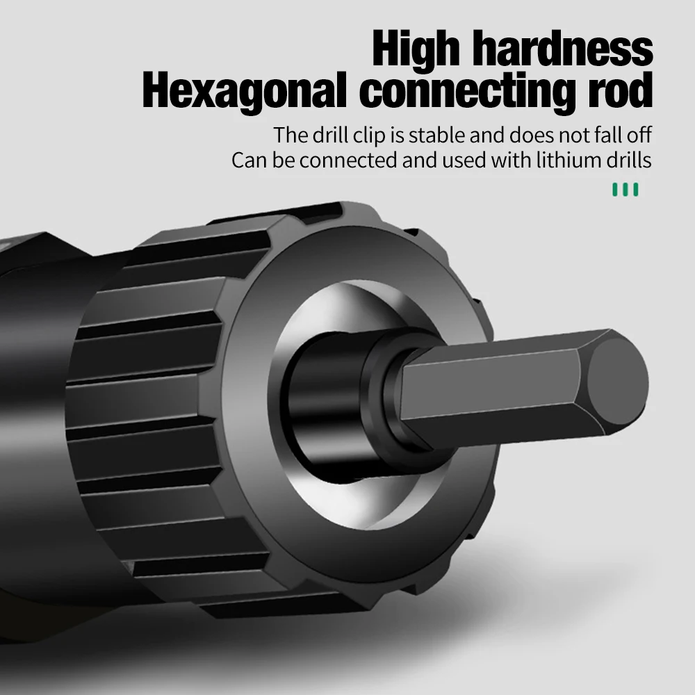 Electric Rivet Gun 2.4mm-4.8mm Integrated Without Installation, Rivet Nut Gun Drill Bit Adapter Cordless Riveting Tools