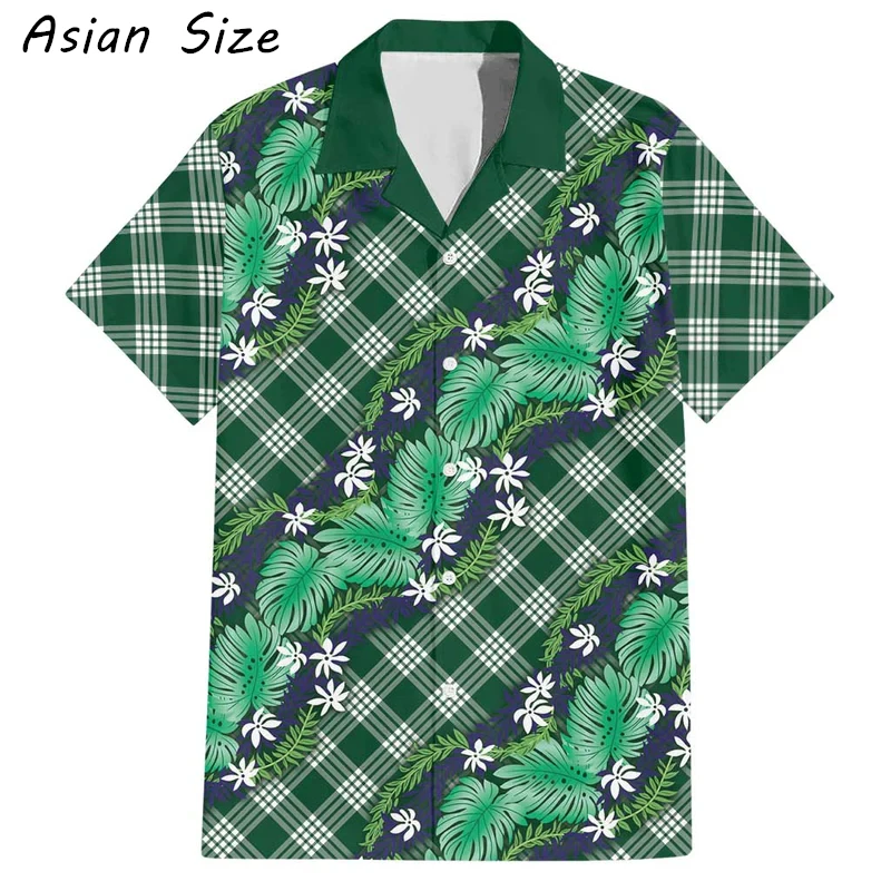 

Новая мужская винтажная гавайская рубашка в полоску 2026 года, повседневная пляжная рубашка с отложным воротником, с коротким рукавом, свободного кроя, унисекс, в тропическом стиле