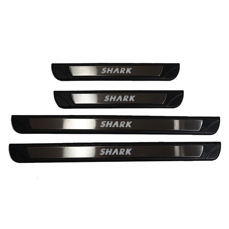 For BYD Shark 6 LED Door Sill Strip Lights Stainless Steel Car Side Step Plate Illuminated Entry Way Indicator