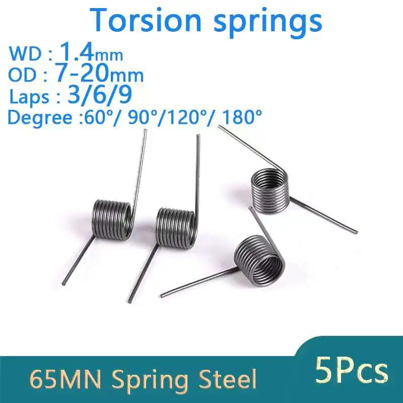 

Wire Diameter: 1.4mm Premium 65Mn Steel V-Shaped Torsion Spring - Accurate Torque, Durable, Anti-Fatigue, Various Sizes Offered