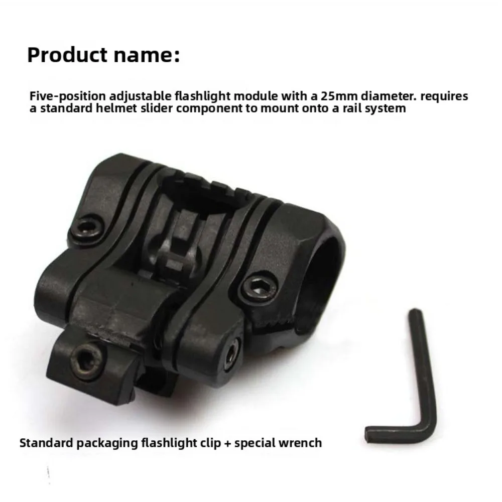 Tactical Helmet Plastic Nylon Guide Rail Flashlight Clamp Clamp Flashlight Fixing Bracket Fishbone Clamp Adjustable Sliding
