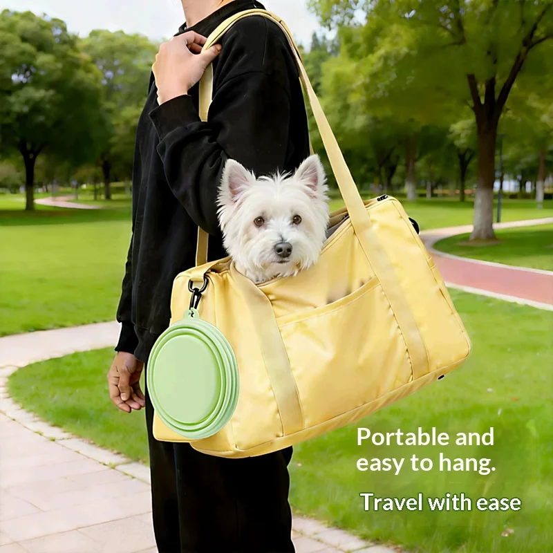 Portable Foldable Silicone Pet Bowl with Carabiner Outdoor Dog Cat Feeding Water Bowl Collapsible Pet Food Container