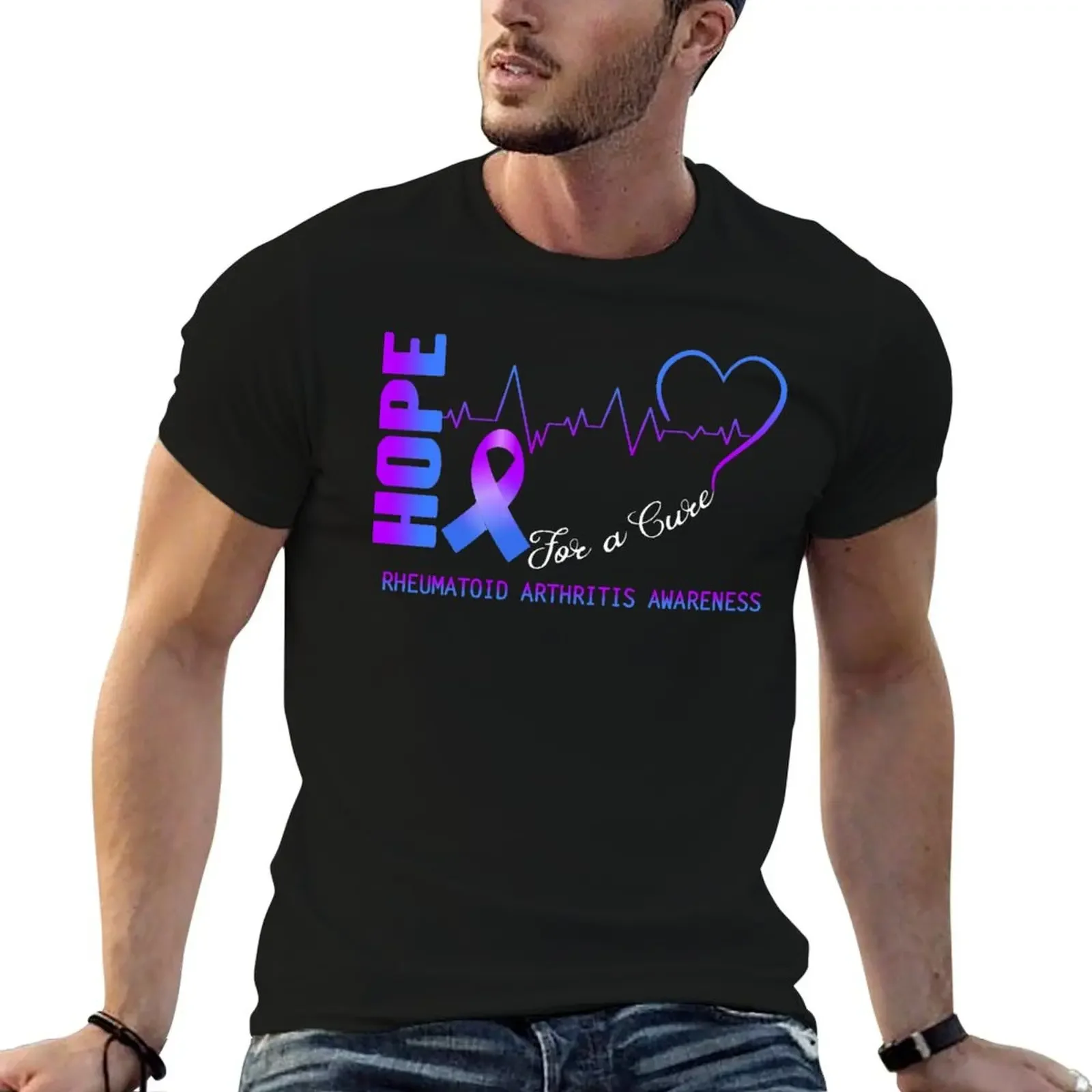 Hope For A Cure Rheumatoid Arthritis Awareness T-Shirt affliction shirts blue lock new edition mens designer clothes