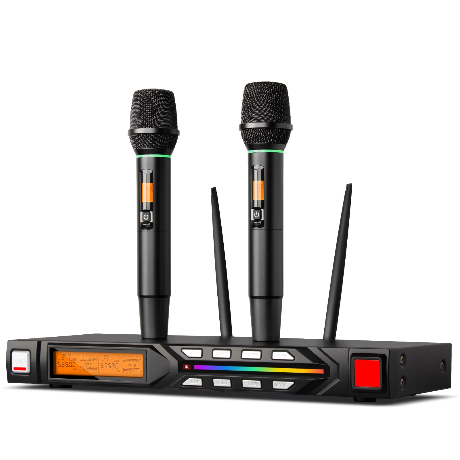 Conjunto de microfone sem fio profissional DEPUSHENG R7 UHF equipamento profissional de performance de palco para eliminar ruído