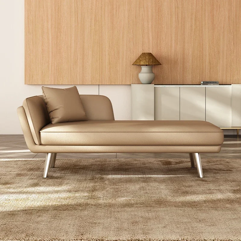 

Modern simple small apartment living room curved leather sofa bed minimalist