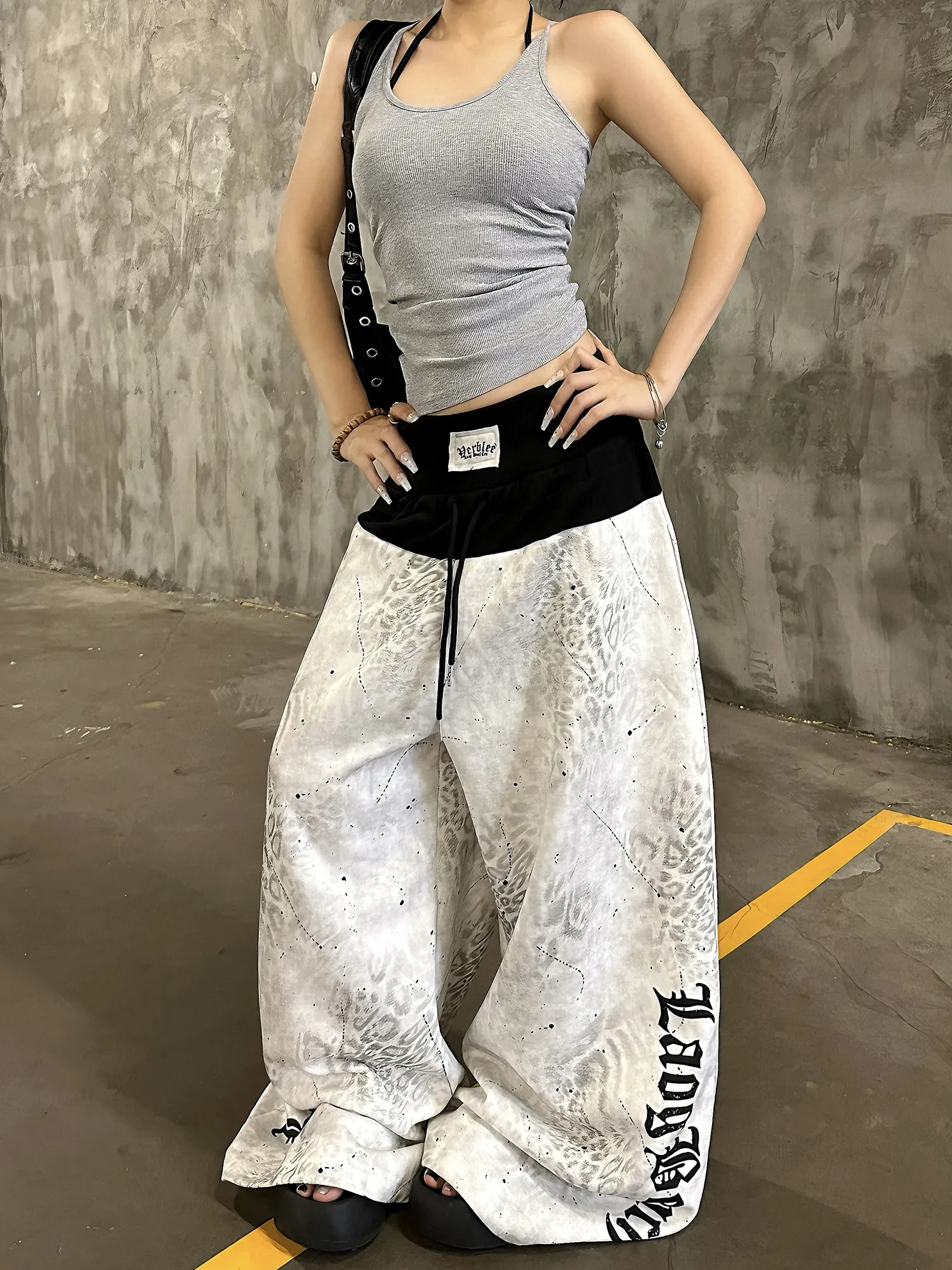 American-style Men/Women Leopard Print Sweatpants Elastic High Waist Casual Loose Trousers 2026 Fashion All-matched Pants
