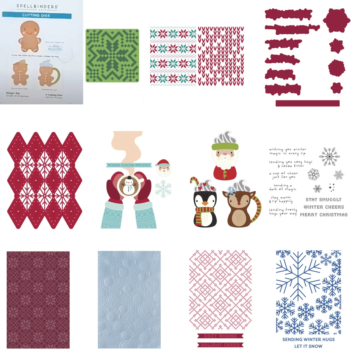 

2025 July Cocoa Greeting Santa Frosted Stitch Cutting Die Clear Stamp Stencils Hot Foil DIY Scrapbook Paper Card Craft Christmas